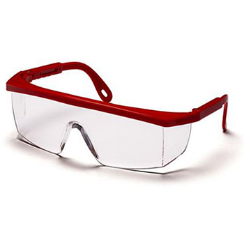 Pyramex SR410S Integra & Frame, Red, Lens, Clear Safety Glasses - Dozen