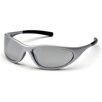 Pyramex Safety Glasses Zone II Frame Silver Silver Mirror SS3370E