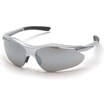 Pyramex Safety Glasses Fortress Frame Silver Silver Mirror SS3770D