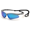 Pyramex Safety Glasses Frame Silver, Ice Blue Mirror Lens, Black Cord Eye SS6365SP