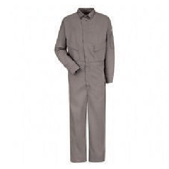 Red Kap HRC2-CLD4GYRG38 38 Regular Gray ComforTouch 6 Ounce EXCEL FR Deluxe Coverall Small With Concealed 2-Way Front Zipper Closure