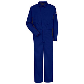 Red Kap HRC2-CLD4NVRG40 40 Regular Navy Blue ComforTouch 6 Ounce EXCEL FR Deluxe Coverall Small With Concealed 2-Way Front Zipper
