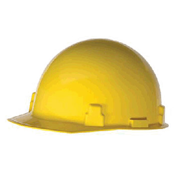 Radnor 64051011 Yellow SmoothDome Class E Type I Polyethylene Slotted Hard Cap With Standard Suspension