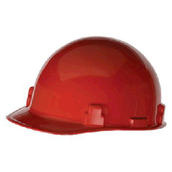 Radnor 64051014 Red SmoothDome Class E Type I Polyethylene Slotted Hard Cap With Standard Suspension