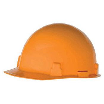 Radnor 64051015 Hi-Viz Orange SmoothDome Class E Type I Polyethylene Slotted Hard Cap With Standard Suspension