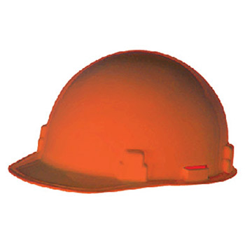 Radnor 64051018 Orange SmoothDome Class E Type I Polyethylene Slotted Hard Cap With Standard Suspension