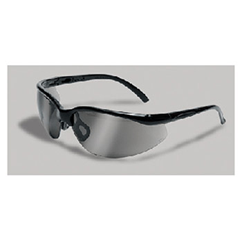 Radnor 64051239 Motion Series Safety Glasses With Black Frame Silver Mirror Polycarbonate Lens With Scratch Resistant
