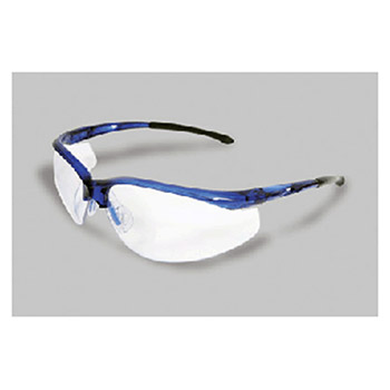 Radnor 64051309 Select Series Safety Glasses With Blue Frame And Clear Anti-Scratch Lens