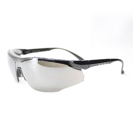 Radnor 64051605 Elite Plus Series Safety Glasses With Black Frame And Silver Polycarbonate Mirror Anti-Scratch Lens Lens, Per Dz