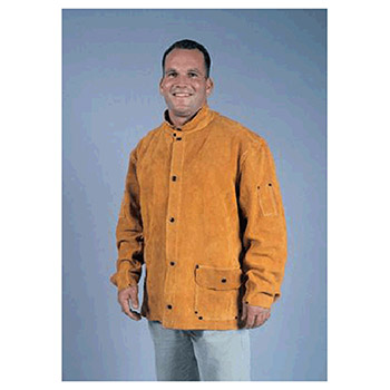 Radnor 3280M Medium 30" Bourbon Brown Premium Side Split Leather Jacket With Front Snap Closure Outside Pocket