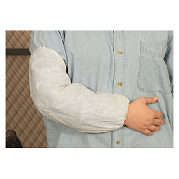 Radnor 64055334 One Size Fits All White 18" Polyethylene Disposable Sleeve With Elastic At The Ends