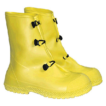 Radnor 64055796 Small Yellow 12" PVC 3 Button Overboots 12" PVC 3 Button Overboots Self-Cleaning Tread Outsole