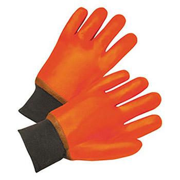 Radnor RAD64056100 Large Orange PVC Jersey Lined Cold Weather Gloves With Knit Wrist
