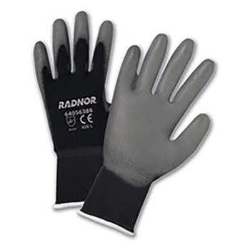 Radnor Gray Premium Polyurethane Palm Coated Work RAD64056387 Medium