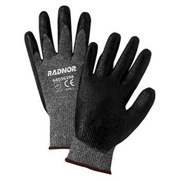 Radnor 64056397 Medium Black Premium Foam Nitrile Palm Coated Work Glove With 15 Gauge Seamless Nylon Liner And Knit