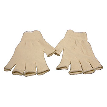 Radnor Large Natural 7 Cut Standard Weight Polyester-Cotton Fingerless String Gloves With Knit Wrist