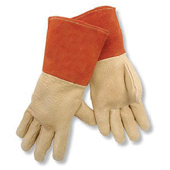 Radnor RAD64056458 Large Premium Grain Pigskin MIG-TIG Welders Glove With 4 1-2" Gauntlet Cuff