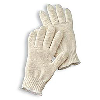 Radnor Large Natural Medium Weight Cotton Ambidextrous String Gloves With Knit Wrist