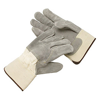 Radnor Select Split Cowhide Leather Palm Gloves With Safety Cuff And 3-4 Leather Back