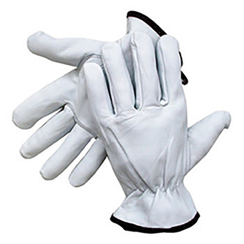 Radnor Small Grain Goatskin Unlined Drivers Gloves With Straight Thumb, Slip-On Cuff, Color-Coded Hem And Shirred Elastic Back