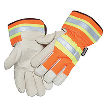 Radnor RAD64057032 Large Orange And Gray Pigskin And Polyester Thinsulate Lined Cold Weather Gloves With Wing Thumb And Safety Cuffs