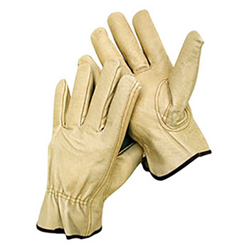 Radnor Medium Grain Pigskin Unlined Drivers Gloves With Keystone Thumb, Slip-On Cuff, Color-Coded Hem And Shirred Elastic Back