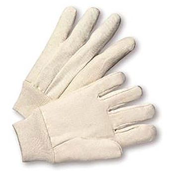 Radnor RAD64057110 Men's White 8 Ounce 100% Cotton Canvas Gloves With Knitwrist