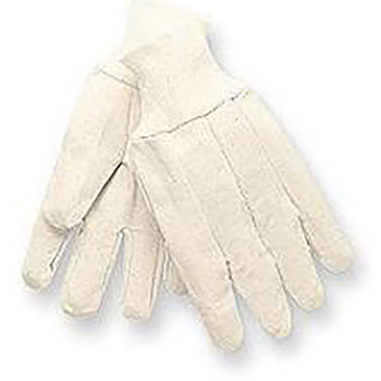 Radnor RAD64057118 Large White 8 Ounce Reversible Cotton/Polyester Blend Cotton Canvas Gloves With Knitwrist