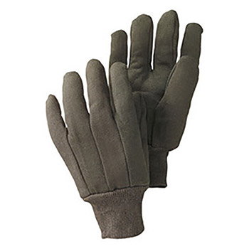 Radnor Men's Brown 9 Ounce 100% Cotton Jersey Gloves With Knitwrist