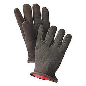 Radnor RAD64057139 Men's Brown 14 Ounce 100% Cotton Jersey Gloves With Slip-On Cuff And Red 100% Cotton Fleece Lining, Per Dz
