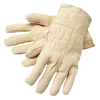 Radnor RAD64057173 Men's White 8 Ounce Cotton-Polyester Blend Cotton Canvas Gloves With Band Top Cuff