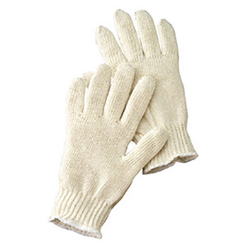 Radnor Ladies Natural Medium Weight Polyester-Cotton Seamless String Gloves With Knit Wrist