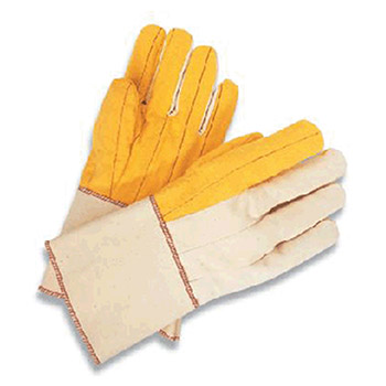 Radnor RAD64057190 Medium Weight White And Gold 100% Cotton Gold Chore Palm And Canvas Back Uncoated Work Gloves With Standard Liner And Knit Wrist