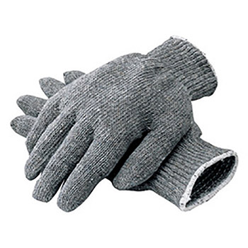 Radnor RAD64057208 Ladies Gray Medium Weight Polyester-Cotton Ambidextrous String Gloves With Knit Wrist