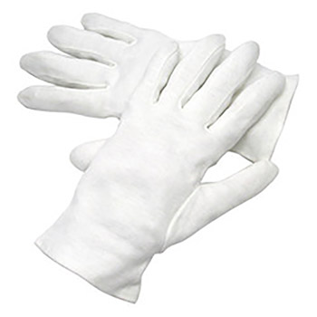 Radnor RAD64057232 Medium White Heavy Weight Seamless Knit 100% Cotton Dress Inspection Gloves With Open Cuff