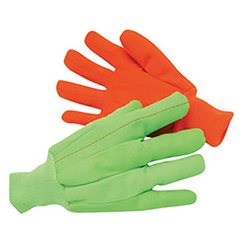 Radnor Large Hi-Viz Orange 18 Ounce Cotton-Polyester Blend Corduroy Cotton Canvas Gloves With Knitwrist And Double Palm