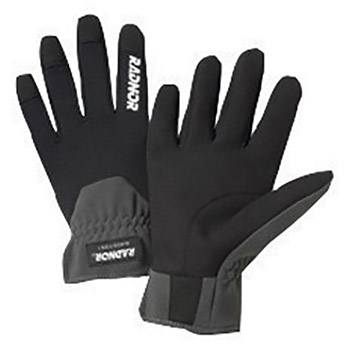 Radnor 2X Black And Gray Full Finger Synthetic Leather And Spandex Slip-On Mechanics Gloves With Slip-On Cuff And Spandex Back