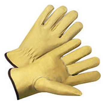 Radnor Large Premium Top Grain Pigskin Unlined Drivers Gloves With Keystone Thumb, Slip-On Cuff And Color-Coded Hem (Carded)