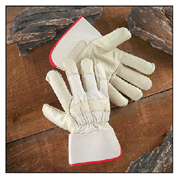 Radnor 64057504 Small Premium Grain Cowhide Leather Palm Gloves With Safety Cuff Natural White Canvas Back And Wing