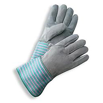 Radnor Large Select Shoulder Grade Split Leather Palm Gloves With Gauntlet Cuff, Full Leather Back And Wing Thumb