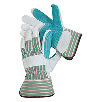 Radnor Small Shoulder Grade Split Leather Palm Gloves With Safety Cuff, Double Leather On Palm, Index Finger And Thumb