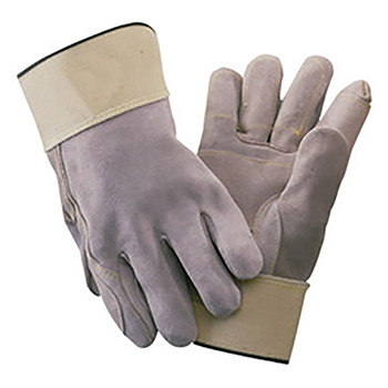 Radnor RAD64057566 Large Side Split Leather Palm Gloves With Safety Cuff, Full Leather Back And Double Leather On Palm, Fingers And Thumb
