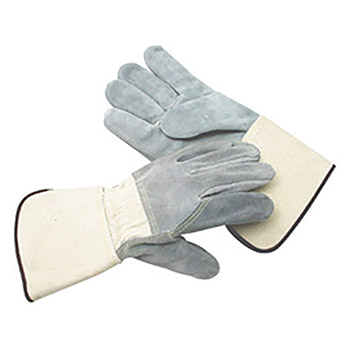 Radnor Large Premium Select Shoulder Grade Split Leather Palm Gloves With Gauntlet Cuff And Leather Back