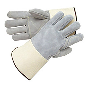 Radnor RAD64057580 Medium Side Split Leather Palm Gloves With Gauntlet Cuff, Full Leather Back And Double Leather On Palm, Fingers And Thumb