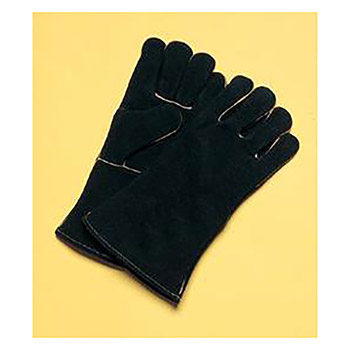 Radnor RAD64057611 Large Black 14" Select Shoulder Split Cowhide Cotton Sock Lined Welders Gloves With Wing Thumb, Welted Fingers And Kevlar Stitching (Carded)