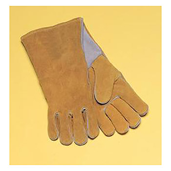 Radnor Large Brown 14" Premium Side Split Cowhide Cotton Lined Welders Gloves With Wing Thumb, Welted Fingers And Kevlar Stitching (Carded)