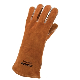Radnor RAD64057633 Large Brown 14" Select Shoulder Split Cowhide Cotton Lined Left Hand Welders Glove With Straight|Reinforced Thumb, Welted Fingers And Kevlar Stitching, Per Each