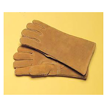 Radnor Large Bourbon Brown 14" Premium Side Split Cowhide Cotton Lined Left Hand Welders Glove With Straight Reinforced Thumb, Welted Fingers, Kevlar Stitching And Pull Tab(Carded)