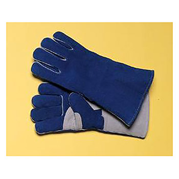 Radnor RAD64057661 Large Blue 14" Premium Side Split Cowhide Cotton-Foam Lined Insulated Welders Gloves With Double Reinforced, Wing Thumb, Welted Fingers And Kevlar Stitching (Carded)