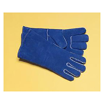 Radnor Ladies Blue 12" Shoulder Split Cowhide Cotton-Foam Lined Insulated Welders Gloves With Wing Thumb, Welted Fingers And Kevlar Stitching (Carded)